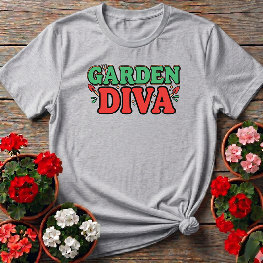 Garden Diva Funny Gardening T-Shirt for Women - GardeningTshirts