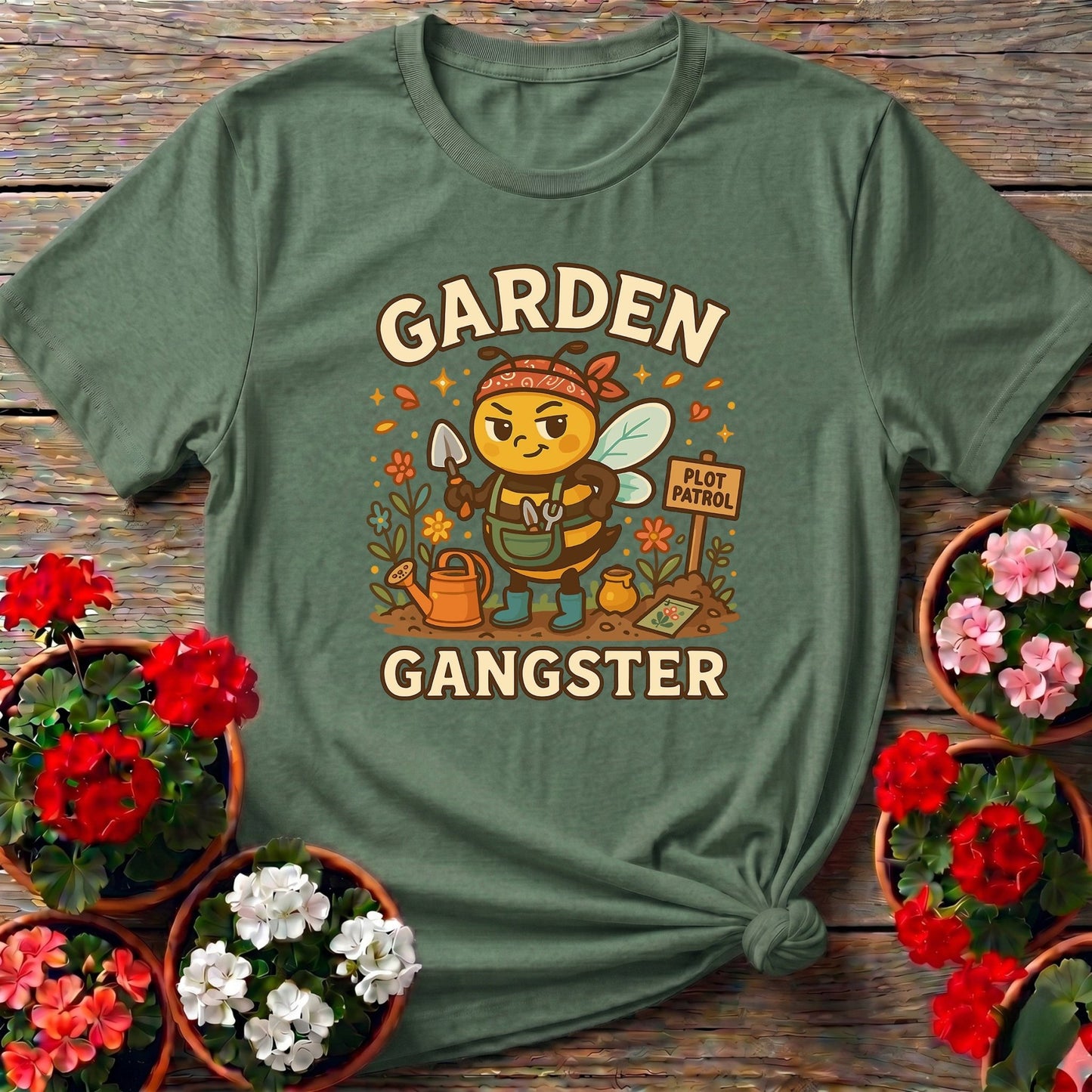 Garden Gangster Funny Bee T-shirt - GardeningTshirts
