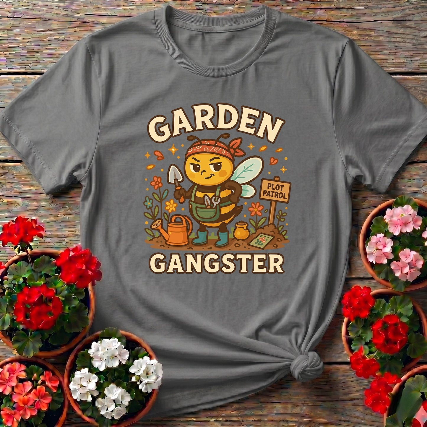 Garden Gangster Funny Bee T-shirt - GardeningTshirts