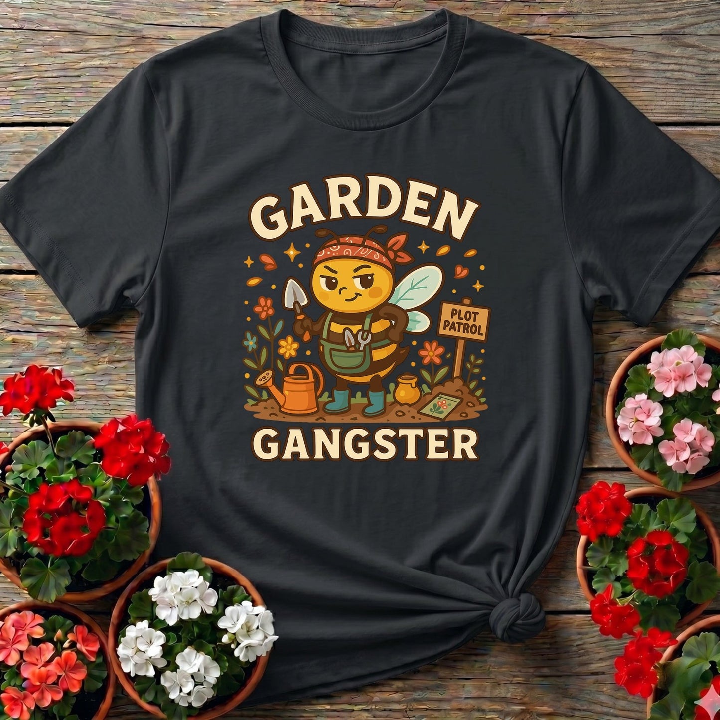 Garden Gangster Funny Bee T-shirt - GardeningTshirts