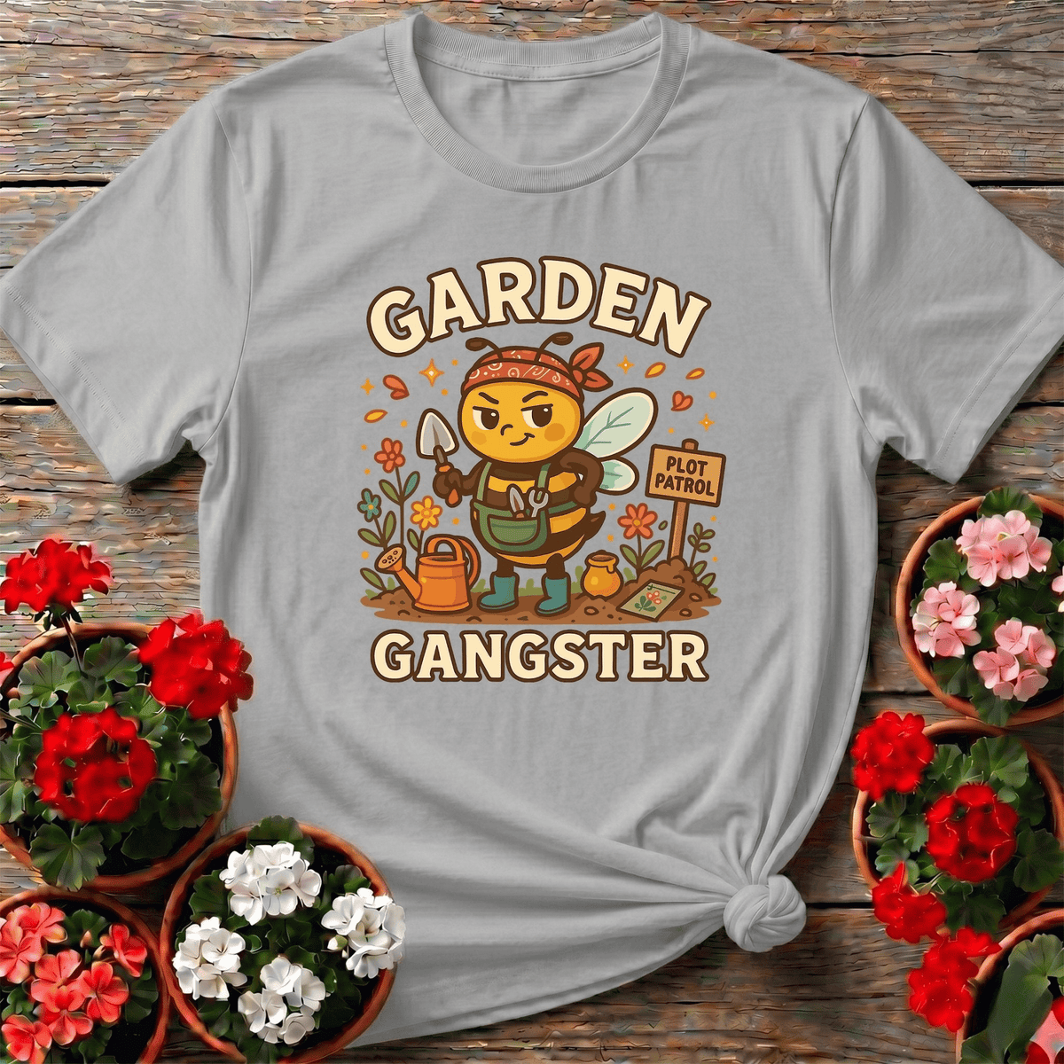Garden Gangster Funny Bee T-shirt - GardeningTshirts