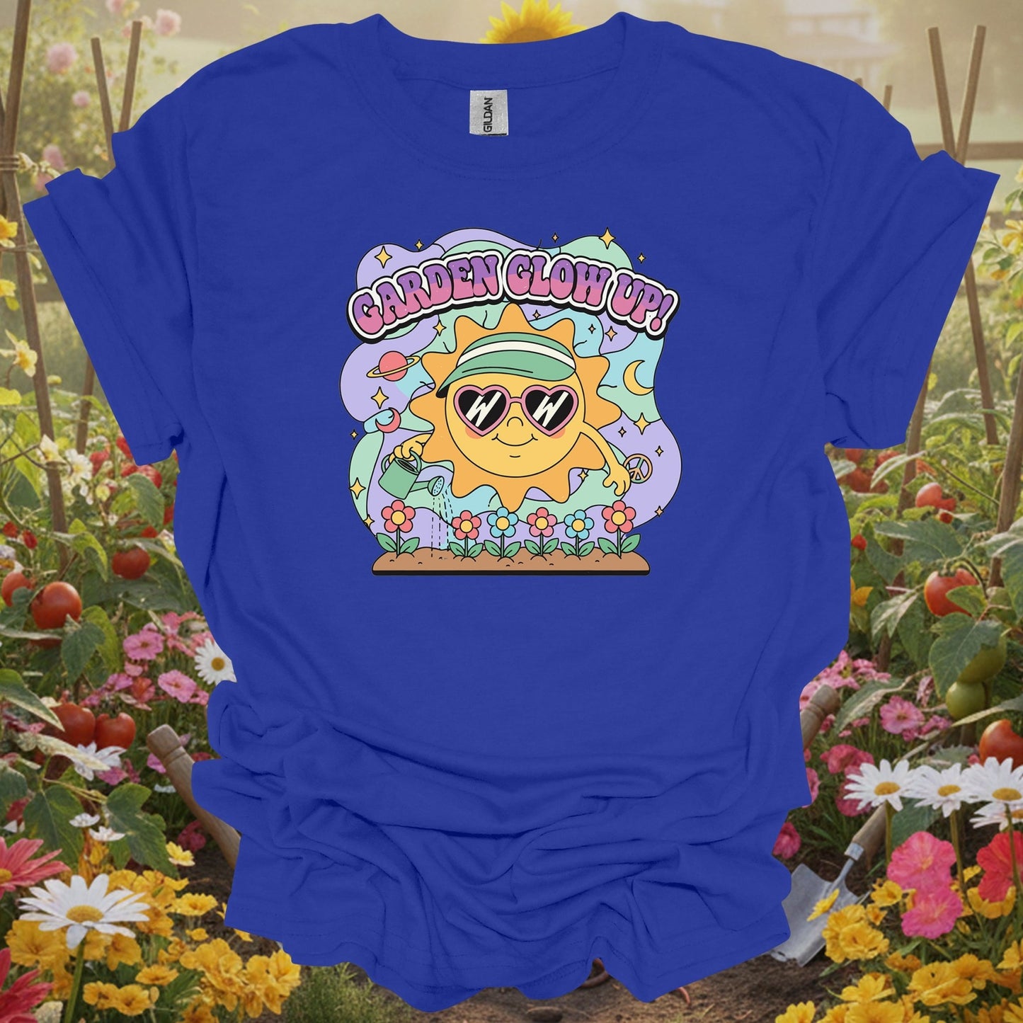 Royal top showing garden glow up 90s aesthetic happy sun for green thumb folks