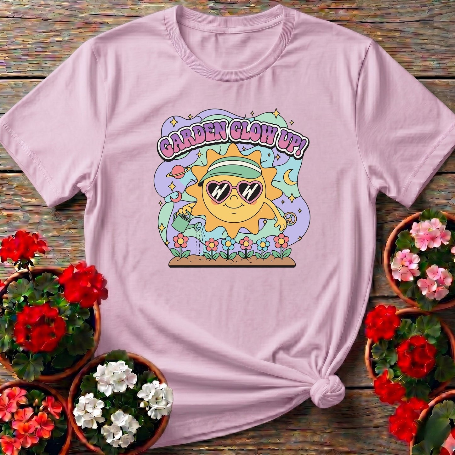 Garden Glow Up 90s Y2k Happy Sun Tee - GardeningTshirts