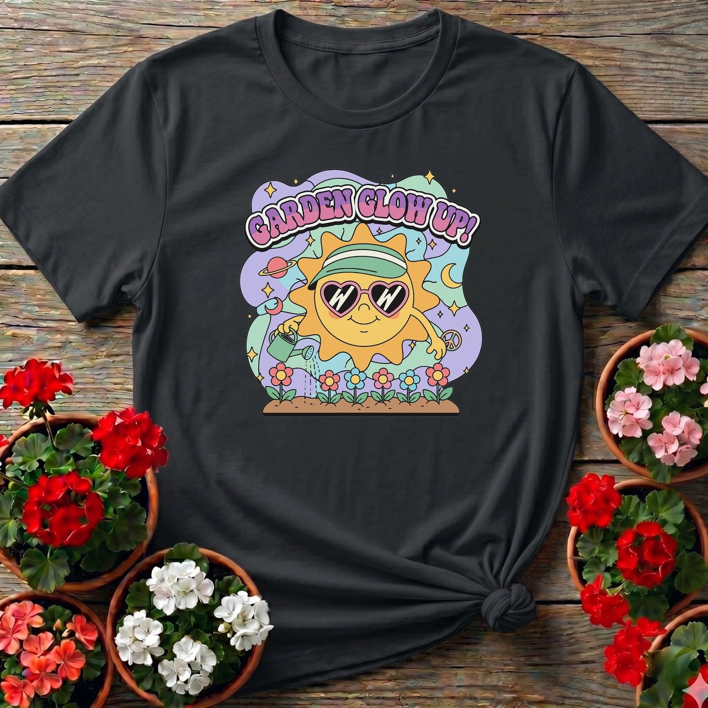 Garden Glow Up 90s Y2k Happy Sun Tee - GardeningTshirts