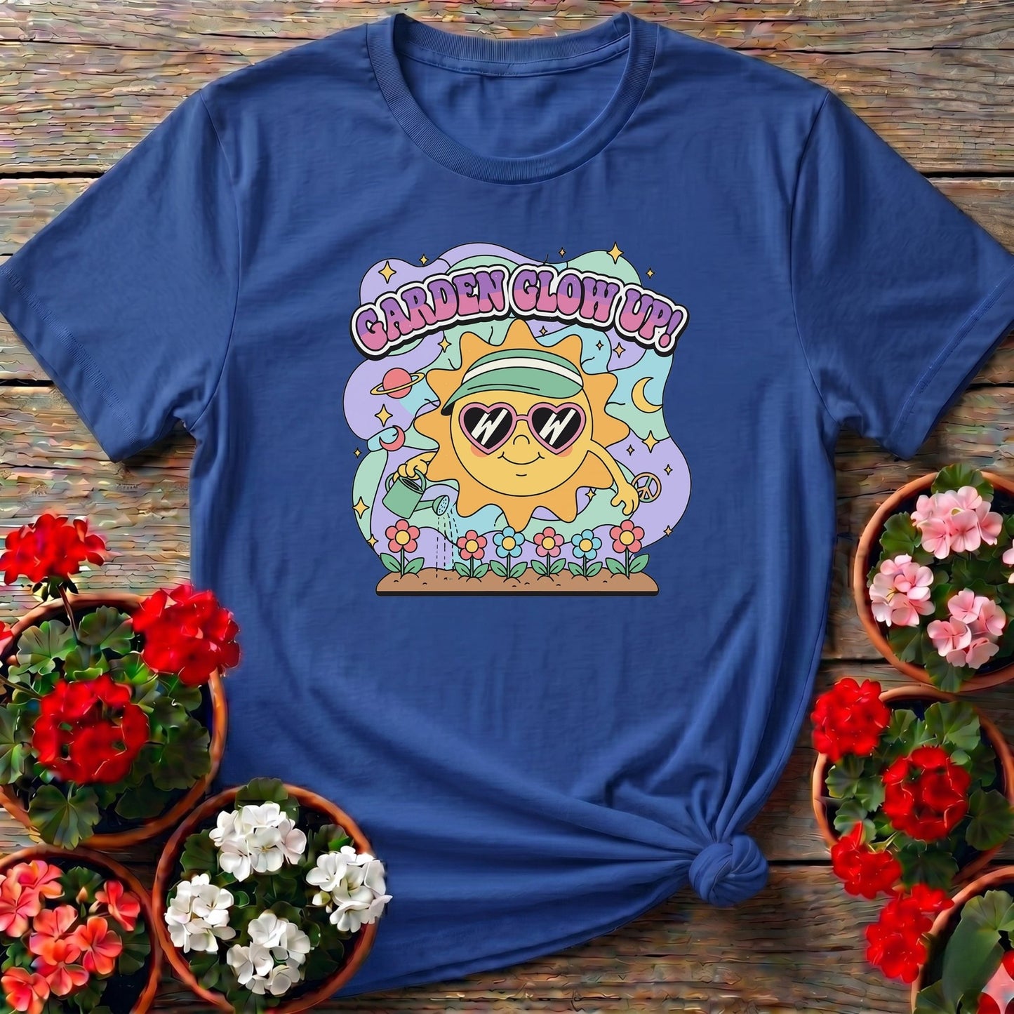 Garden Glow Up 90s Y2k Happy Sun Tee - GardeningTshirts