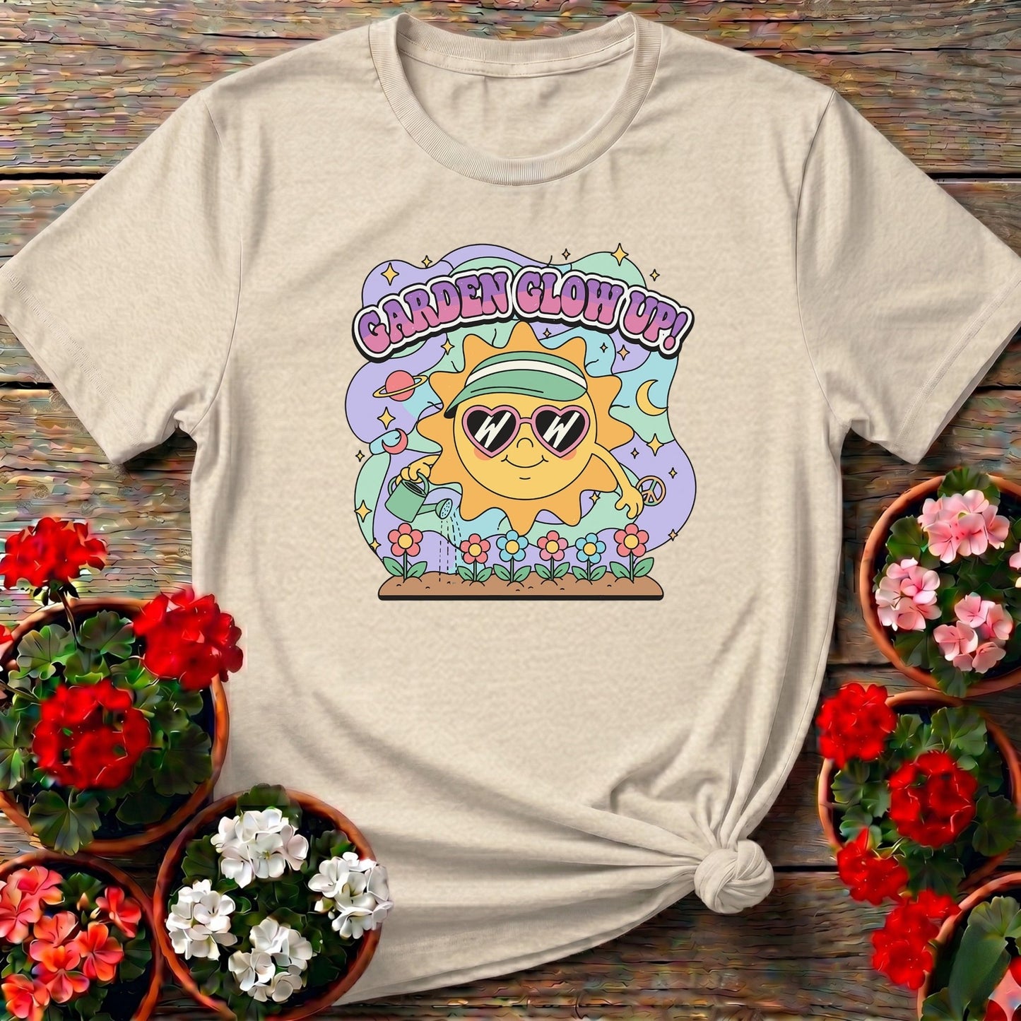 Garden Glow Up 90s Y2k Happy Sun Tee - GardeningTshirts