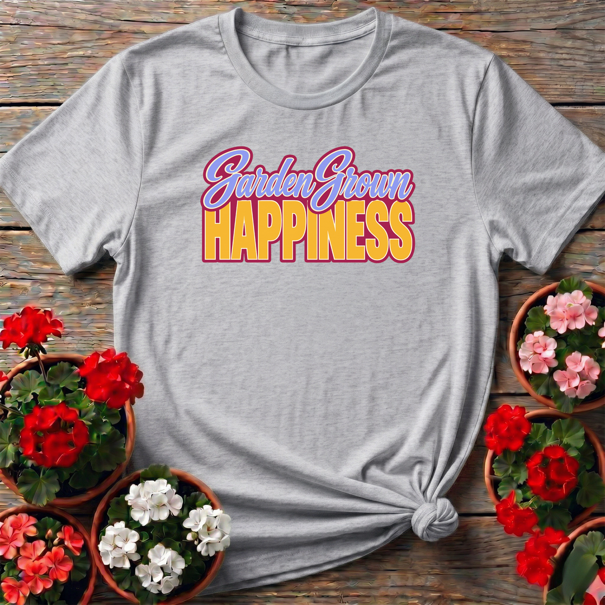 Garden Grown Happiness Gardening T-Shirt for Plant Lovers - GardeningTshirts