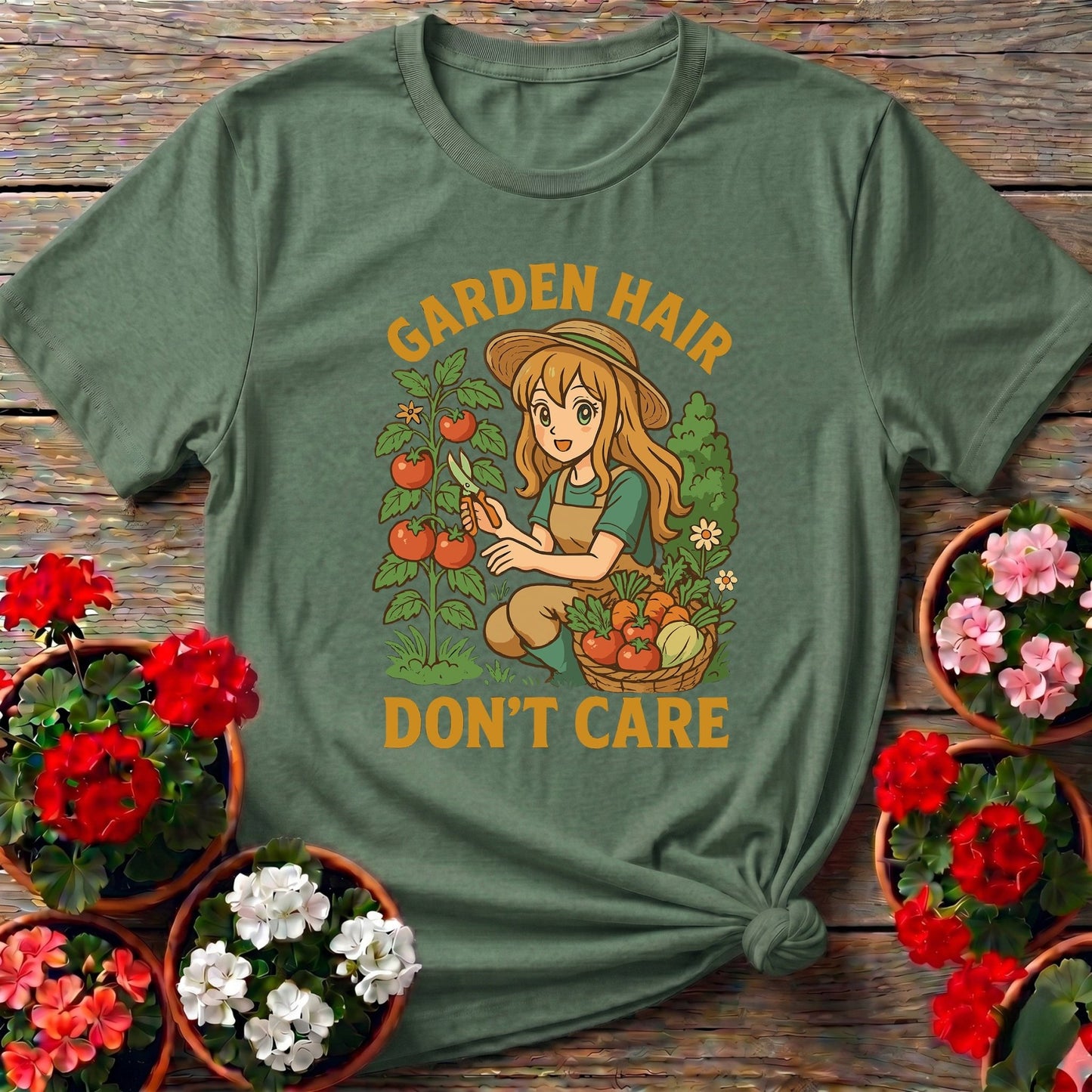 Garden Hair Don't Care Vintage Casual T-shirt - GardeningTshirts