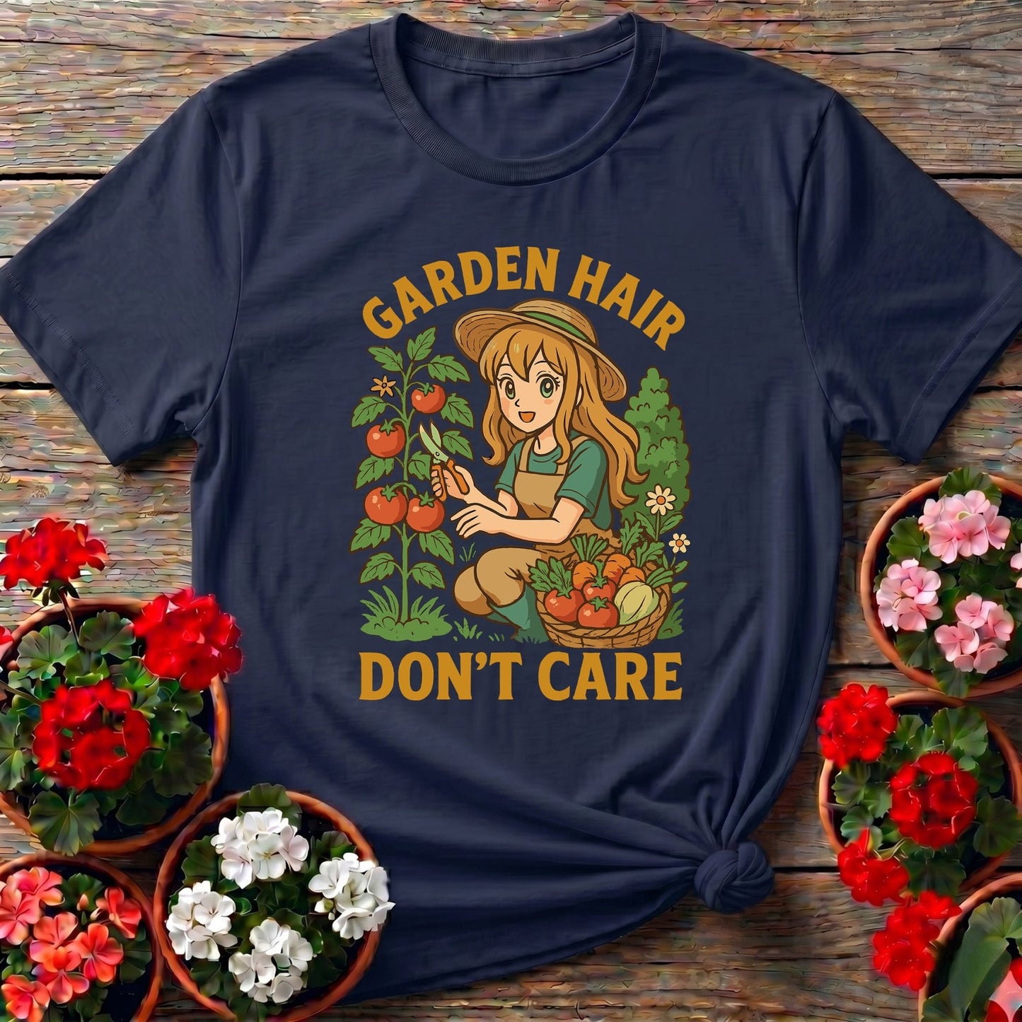 Garden Hair Don't Care Vintage Casual T-shirt - GardeningTshirts