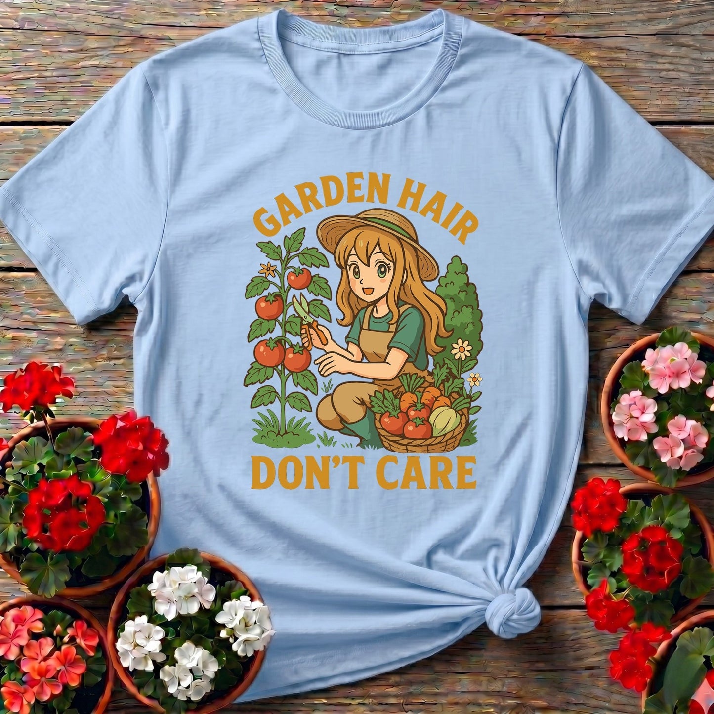 Garden Hair Don't Care Vintage Casual T-shirt - GardeningTshirts