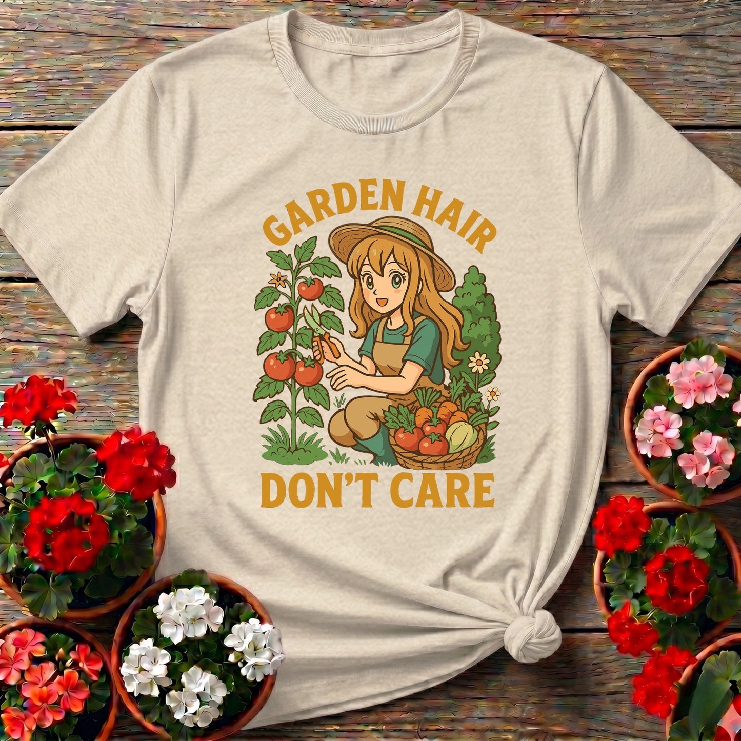 Garden Hair Don't Care Vintage Casual T-shirt - GardeningTshirts
