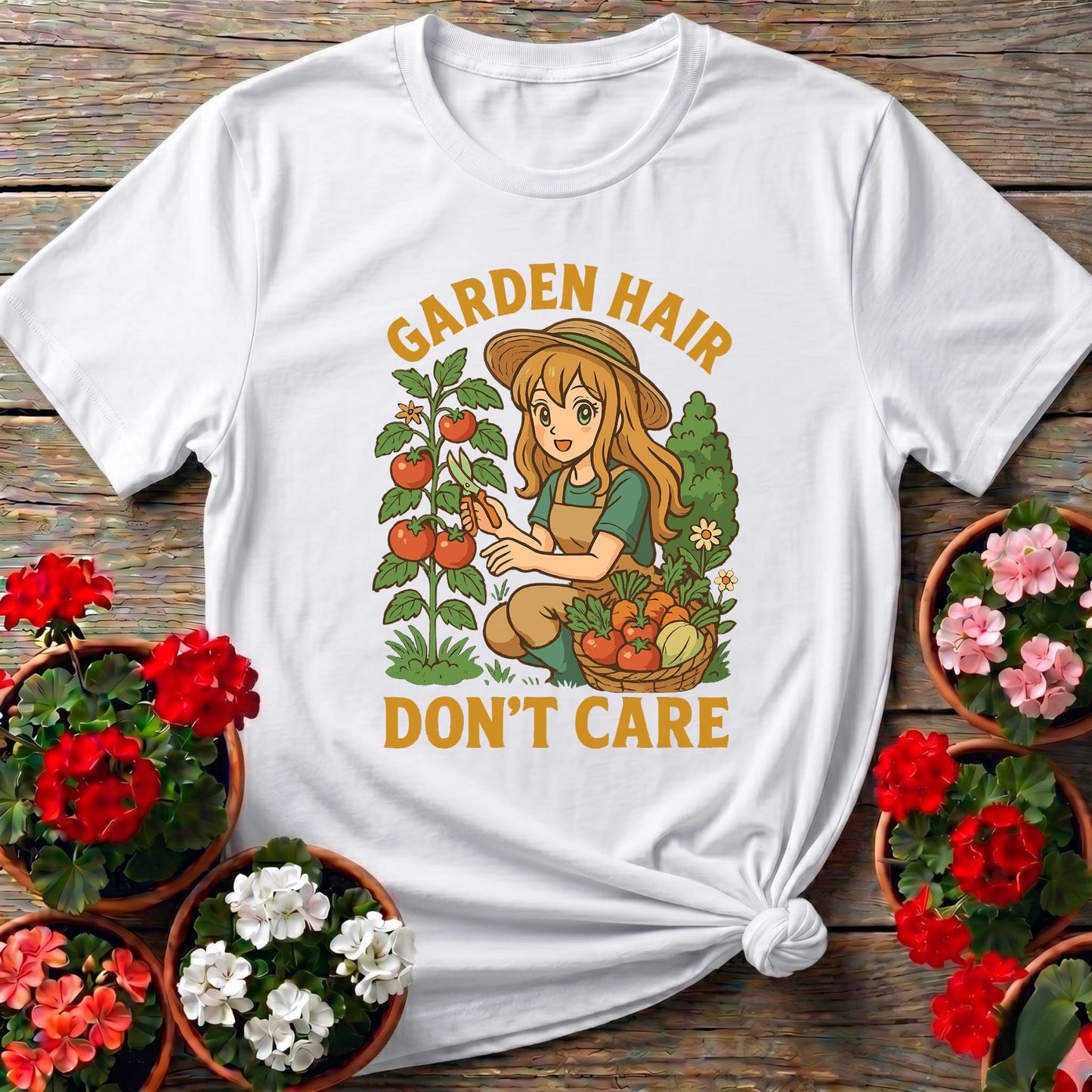 Garden Hair Don't Care Vintage Casual T-shirt - GardeningTshirts