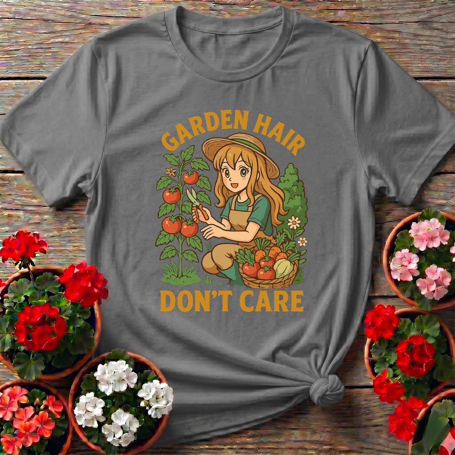 Garden Hair Don't Care Vintage Casual T-shirt - GardeningTshirts