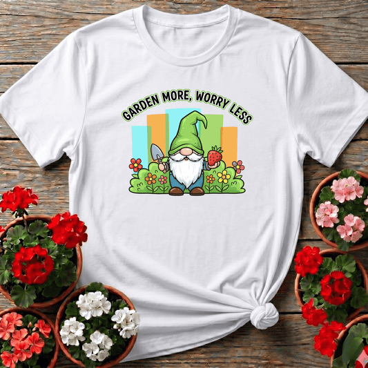 Garden More Worry Less Cute Gnome Strawberry T-shirt - GardeningTshirts