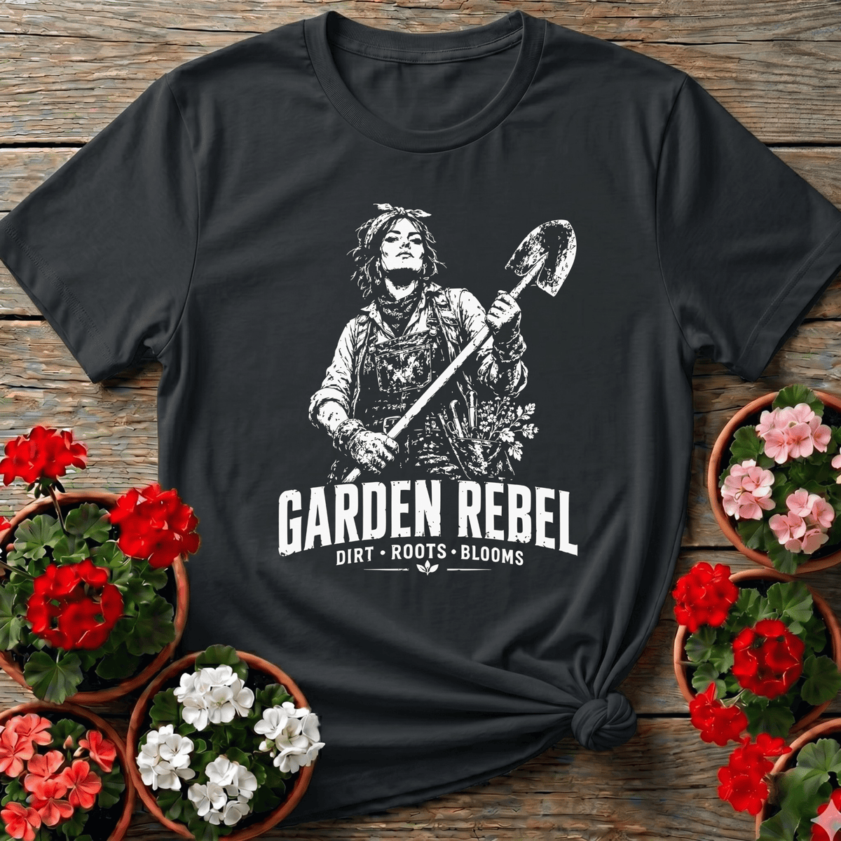 Garden Rebel Dirt Roots Blooms Gardening T-Shirt - GardeningTshirts