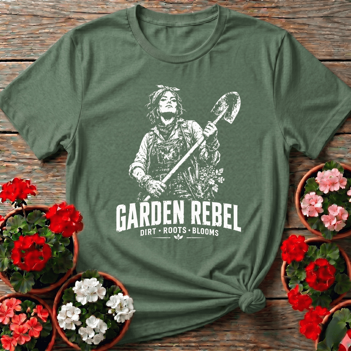 Garden Rebel Dirt Roots Blooms Gardening T-Shirt - GardeningTshirts