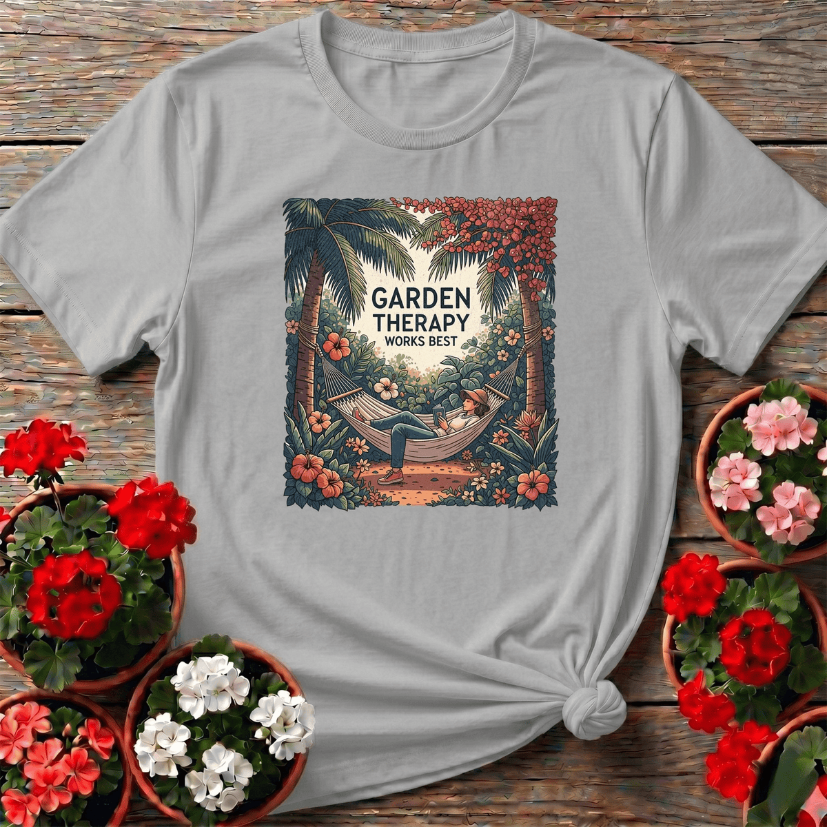 Garden Therapy Works Best Aesthetic Wellness Tee - GardeningTshirts