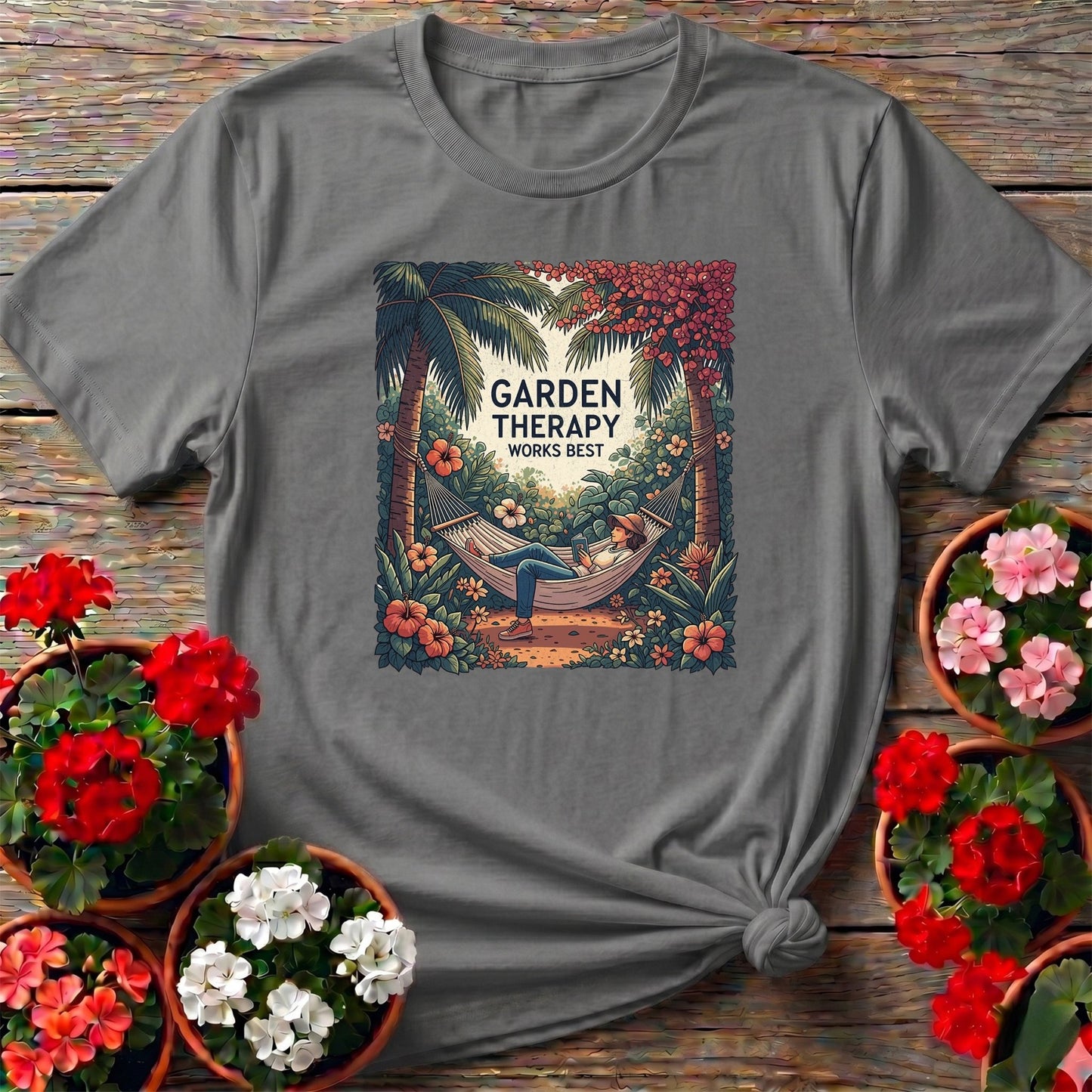 Garden Therapy Works Best Aesthetic Wellness Tee - GardeningTshirts