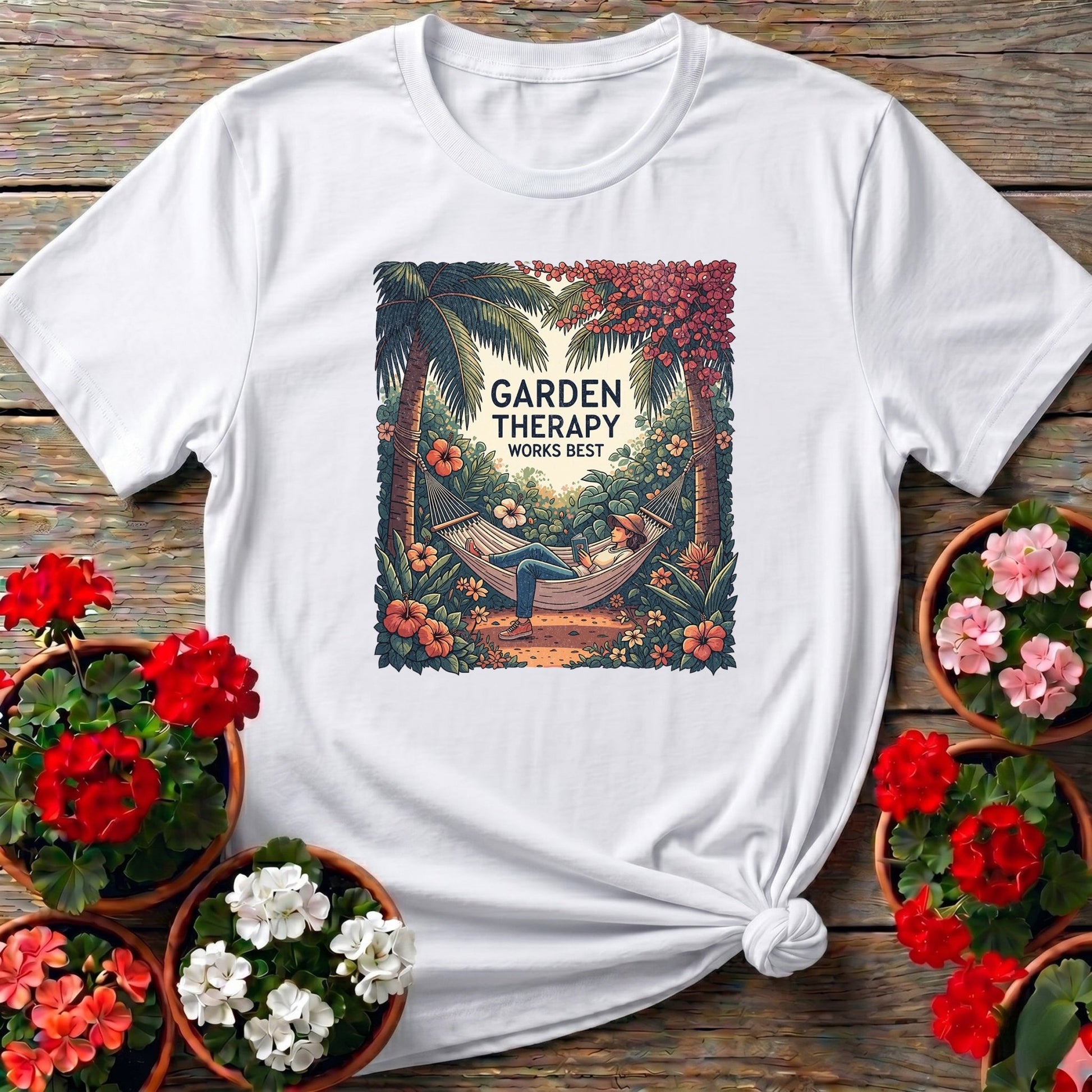 Garden Therapy Works Best Aesthetic Wellness Tee - GardeningTshirts