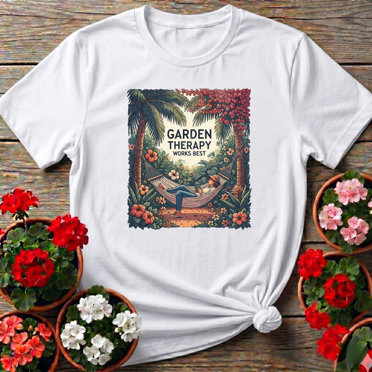 Garden Therapy Works Best Aesthetic Wellness Tee - GardeningTshirts