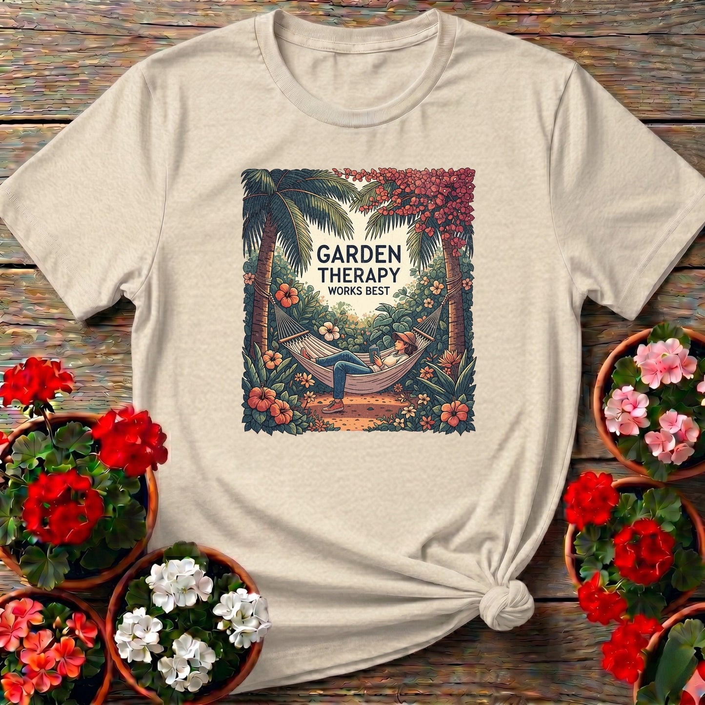 Garden Therapy Works Best Aesthetic Wellness Tee - GardeningTshirts