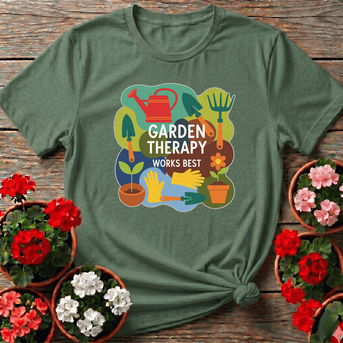 Garden Therapy Works Best Gardening T-Shirt - GardeningTshirts