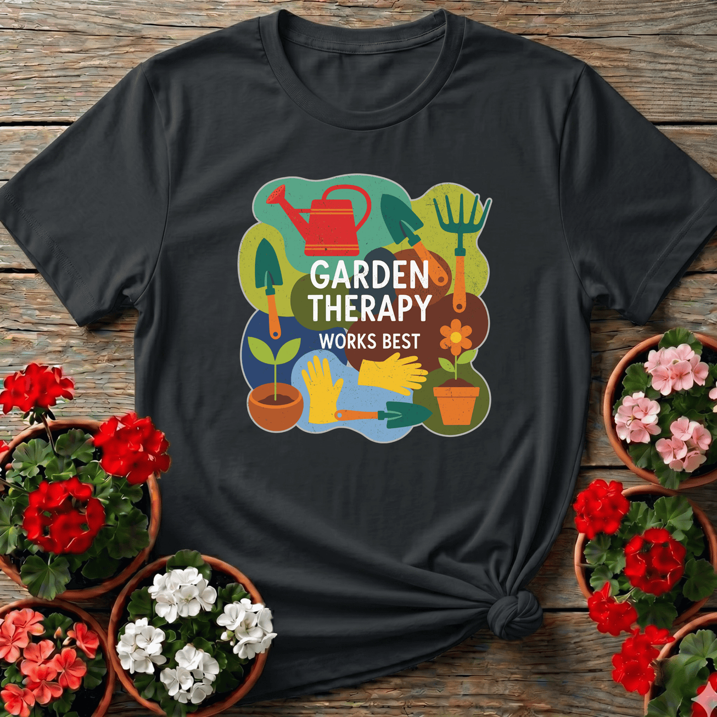 Garden Therapy Works Best Gardening T-Shirt - GardeningTshirts