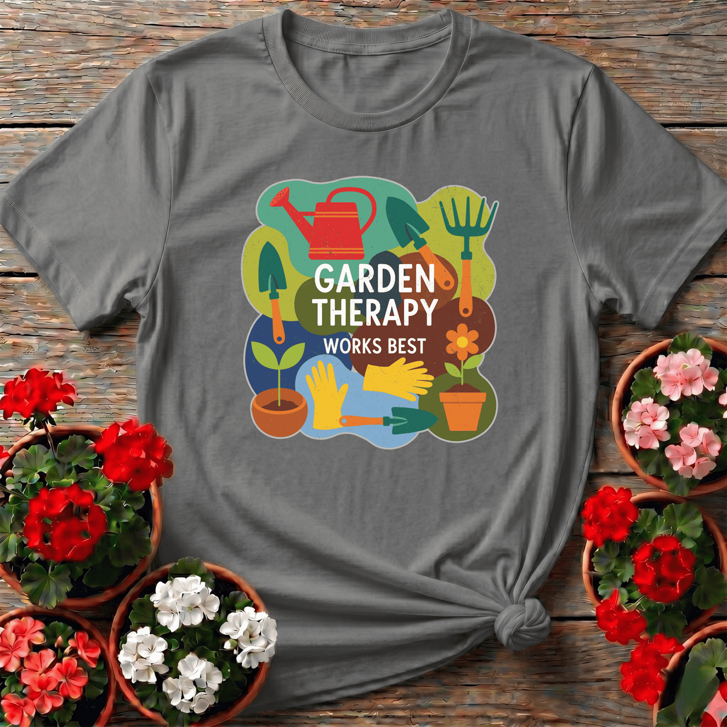 Garden Therapy Works Best Gardening T-Shirt - GardeningTshirts