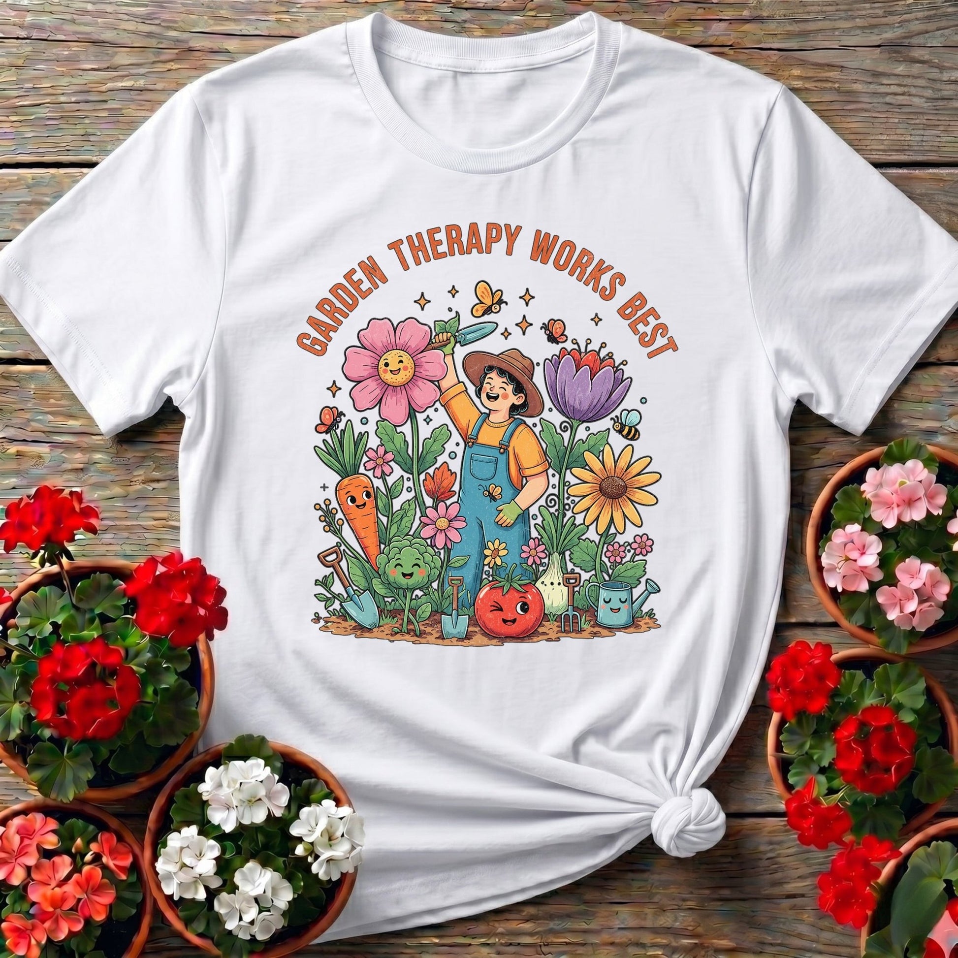 Garden Therapy Works Best T-shirt - GardeningTshirts