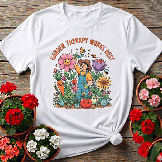 Garden Therapy Works Best T-shirt - GardeningTshirts