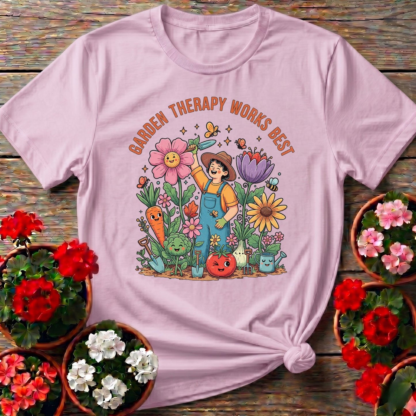 Garden Therapy Works Best T-shirt - GardeningTshirts