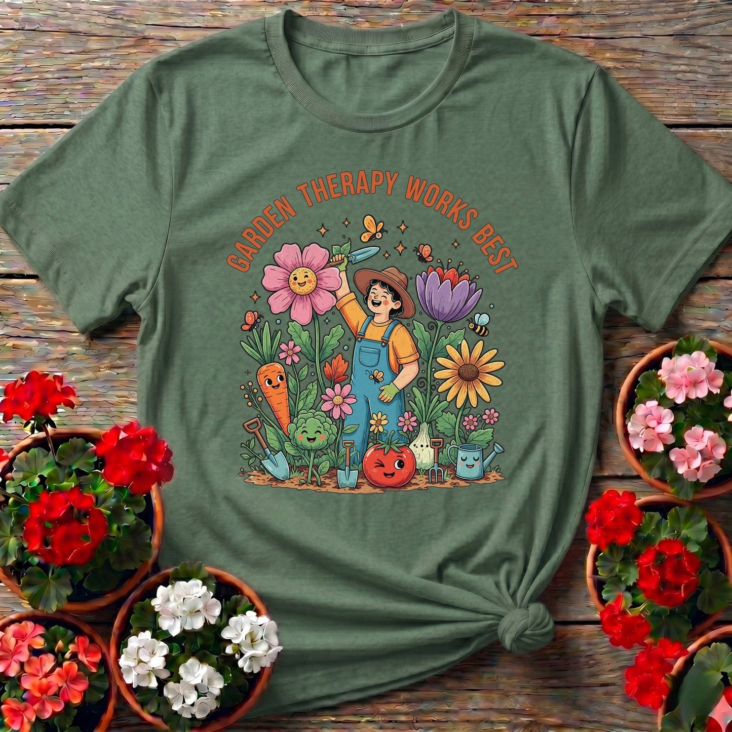 Garden Therapy Works Best T-shirt - GardeningTshirts