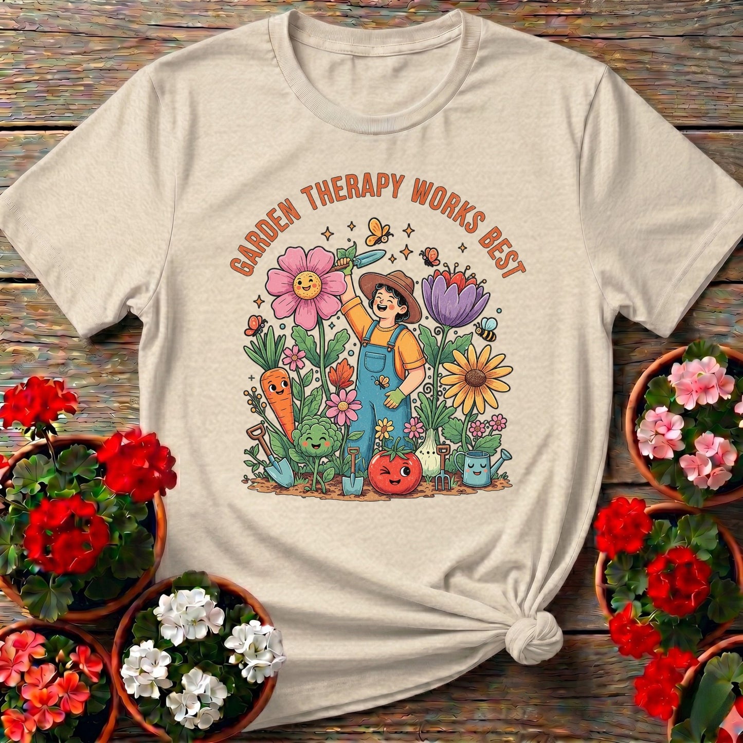 Garden Therapy Works Best T-shirt - GardeningTshirts