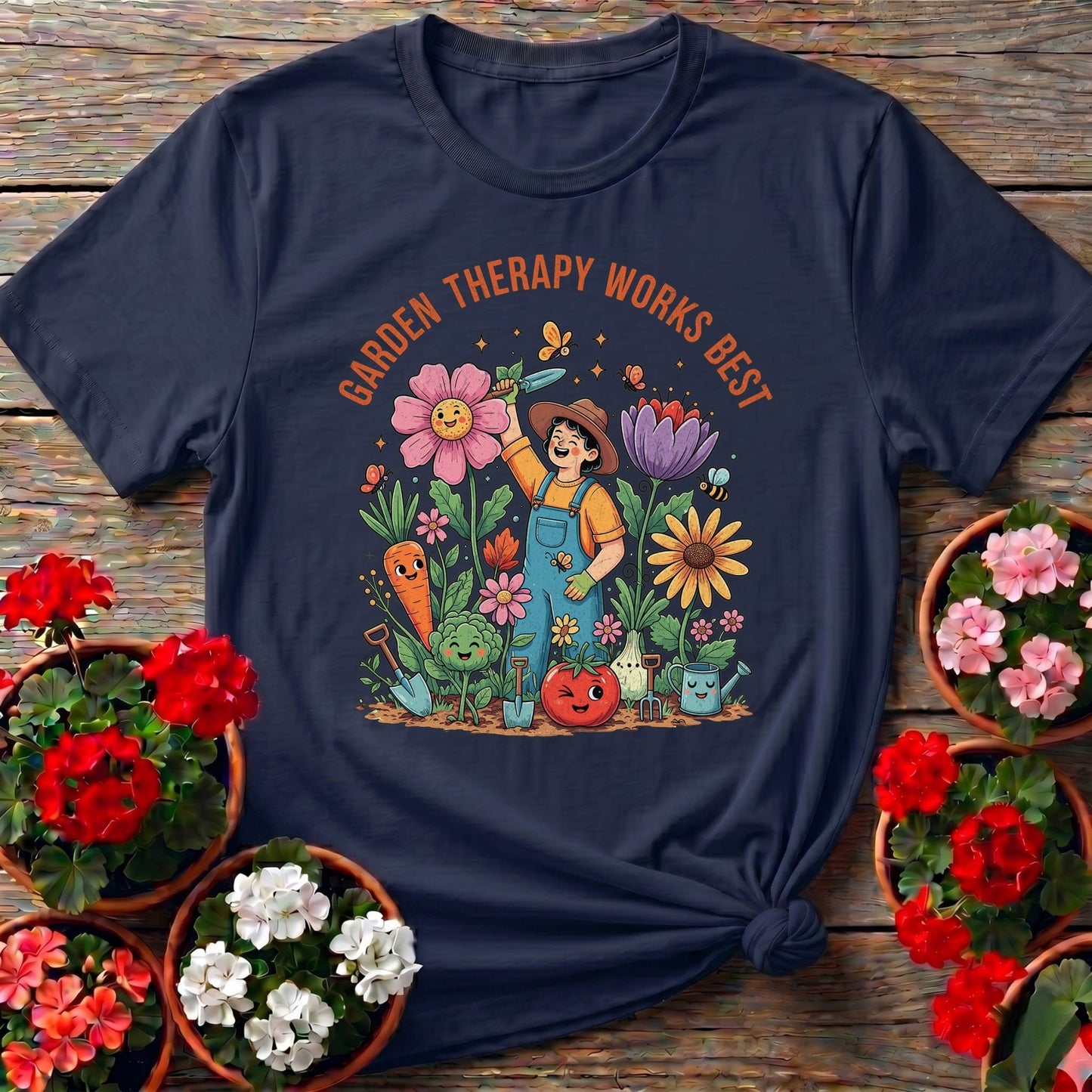 Garden Therapy Works Best T-shirt - GardeningTshirts