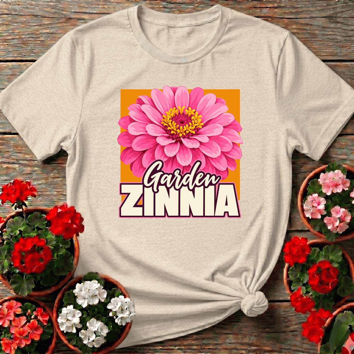 Garden Zinnia Flower T-Shirt for Zinnia Lovers - GardeningTshirts