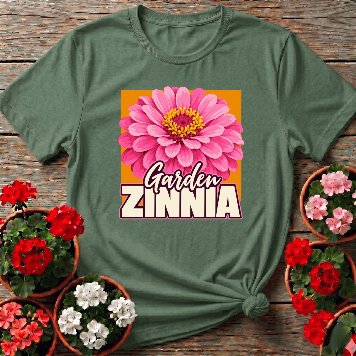 Garden Zinnia Flower T-Shirt for Zinnia Lovers - GardeningTshirts