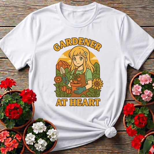Gardener At Heart Anime Wholesome Plant Lover Tee - GardeningTshirts