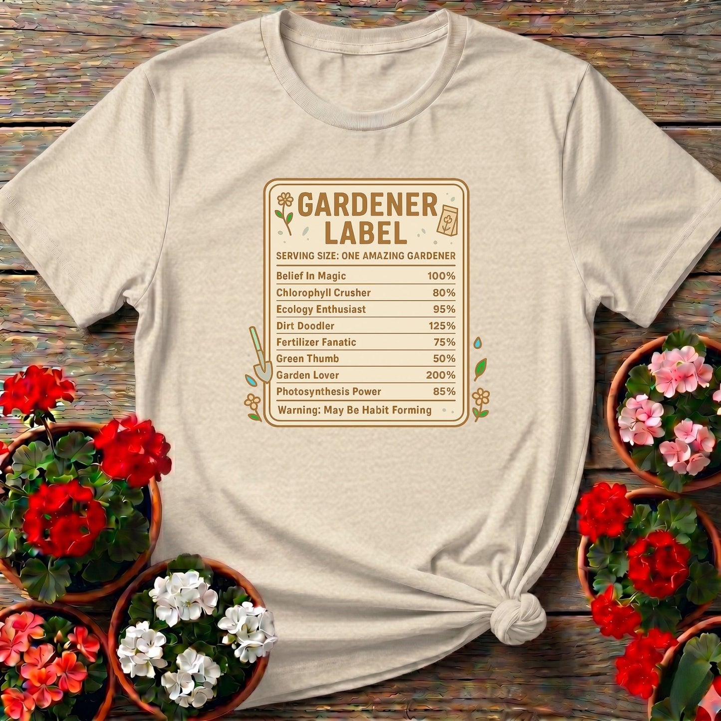Gardener Label Funny Gardening Facts T-shirt - GardeningTshirts