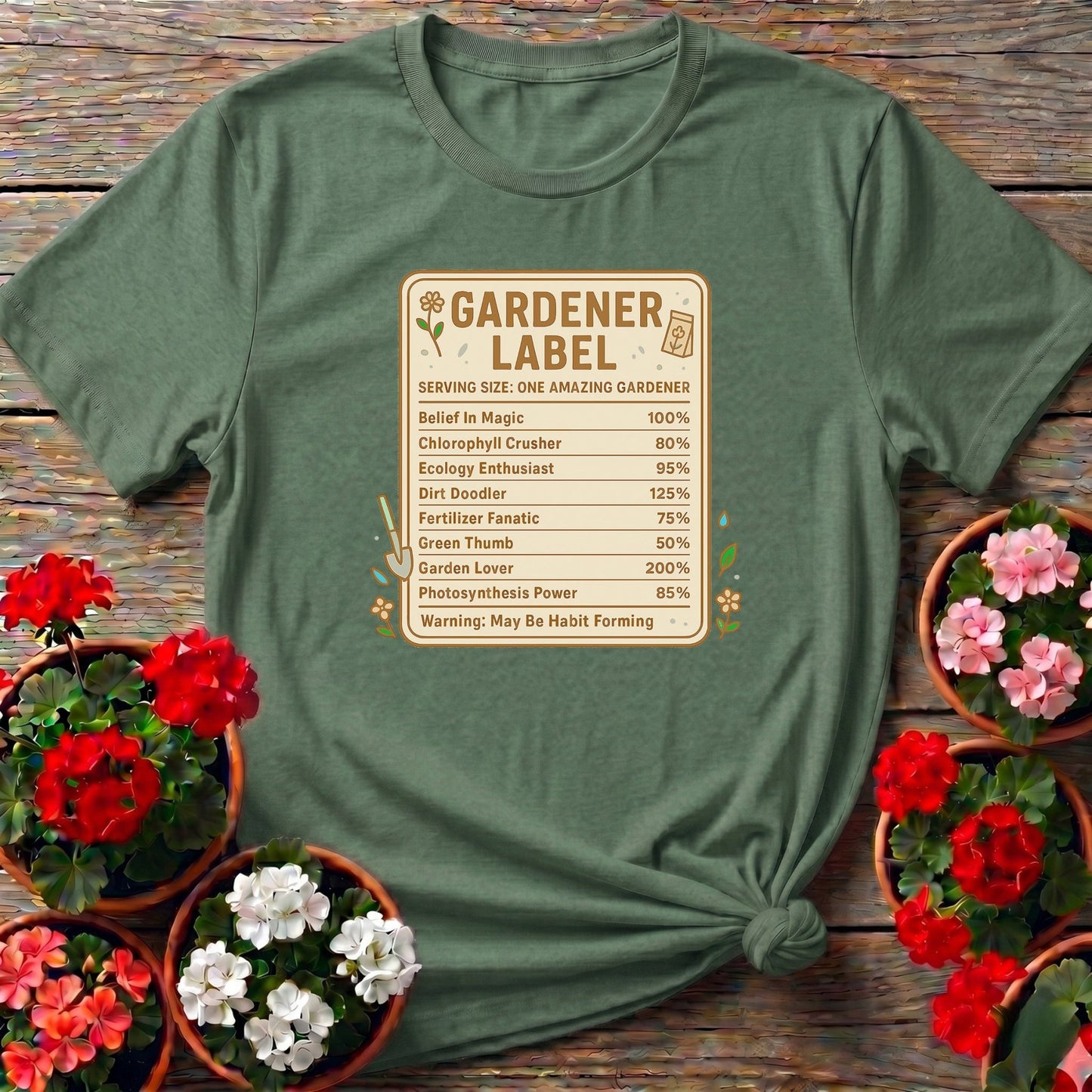 Gardener Label Funny Gardening Facts T-shirt - GardeningTshirts