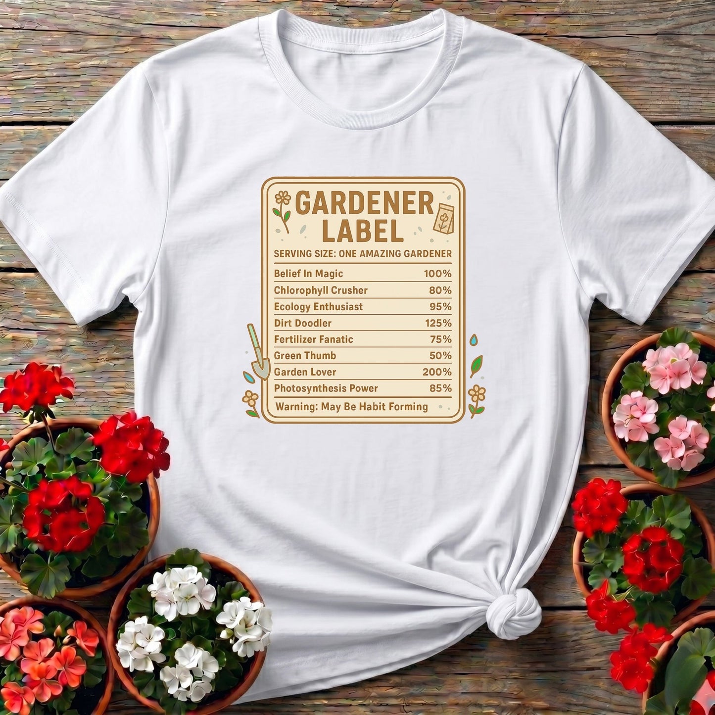 Gardener Label Funny Gardening Facts T-shirt - GardeningTshirts