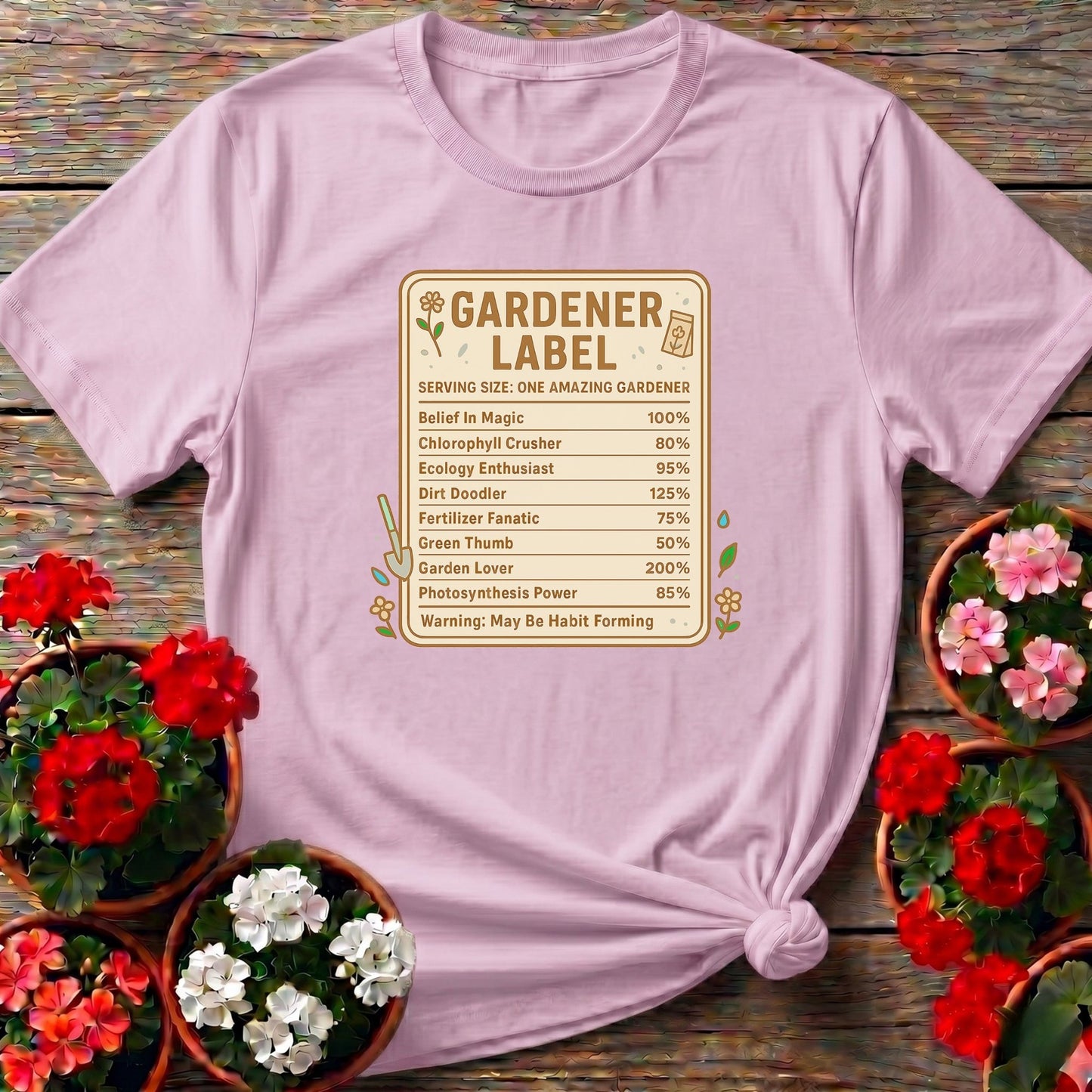 Gardener Label Funny Gardening Facts T-shirt - GardeningTshirts
