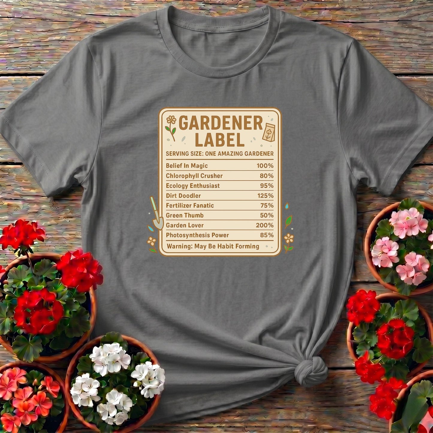 Gardener Label Funny Gardening Facts T-shirt - GardeningTshirts