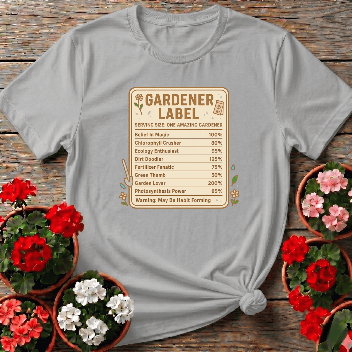 Gardener Label Funny Gardening Facts T-shirt - GardeningTshirts