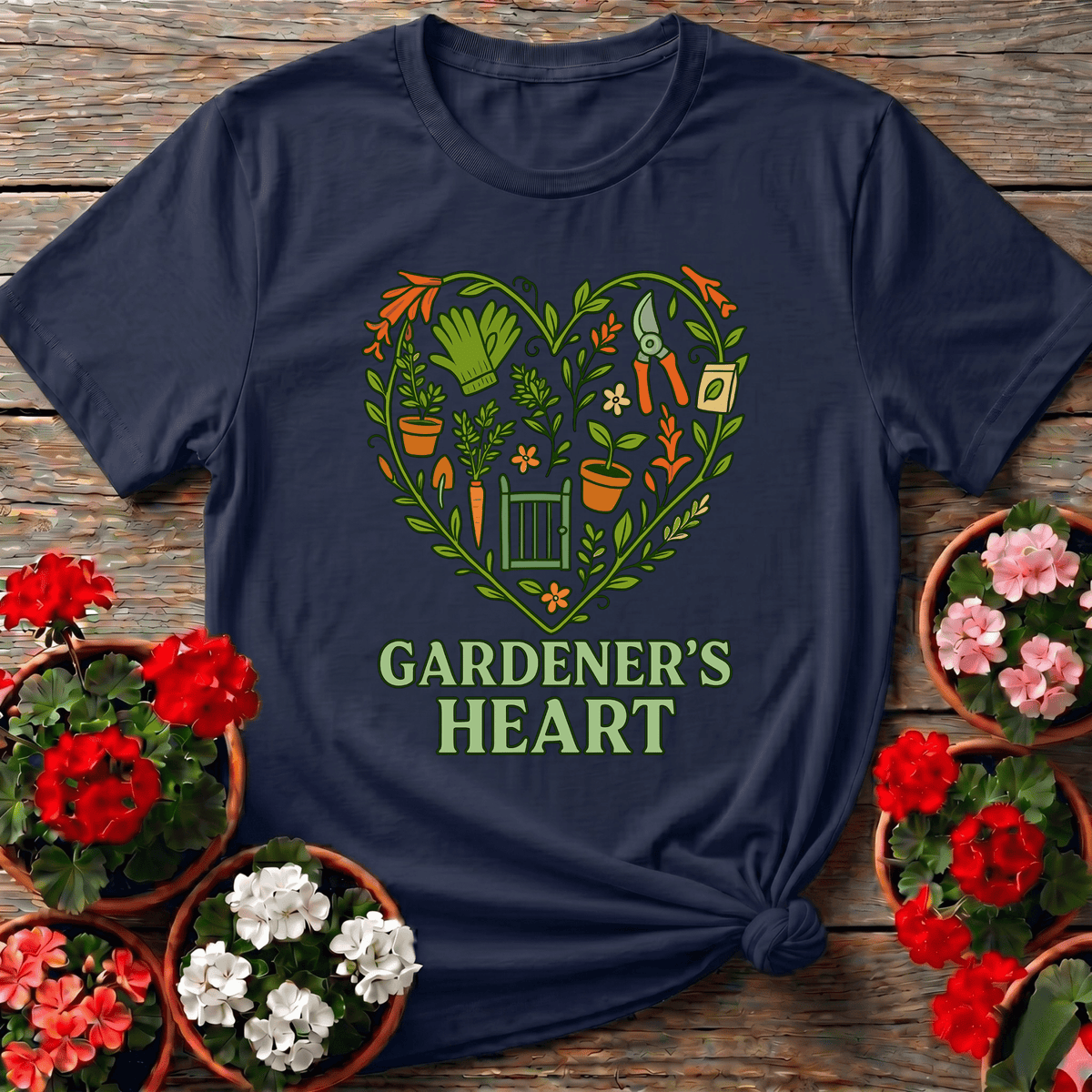Gardener's Heart Gate Illustration Gardening T-Shirt - GardeningTshirts