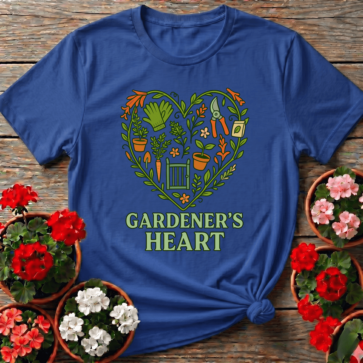 Gardener's Heart Gate Illustration Gardening T-Shirt - GardeningTshirts