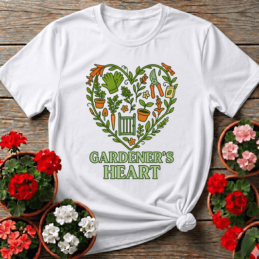 Gardener's Heart Gate Illustration Gardening T-Shirt - GardeningTshirts
