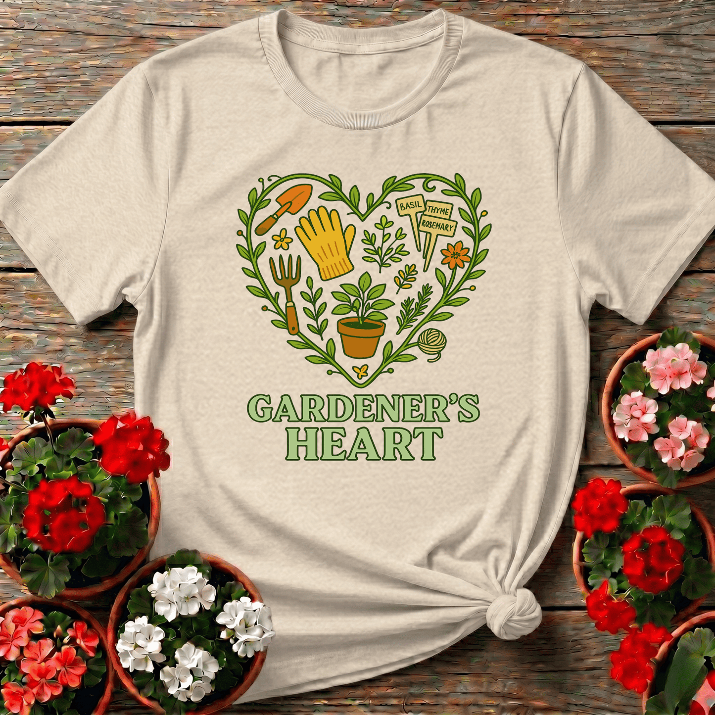 Gardener's Heart Herbal Edition Tool T-shirt - GardeningTshirts