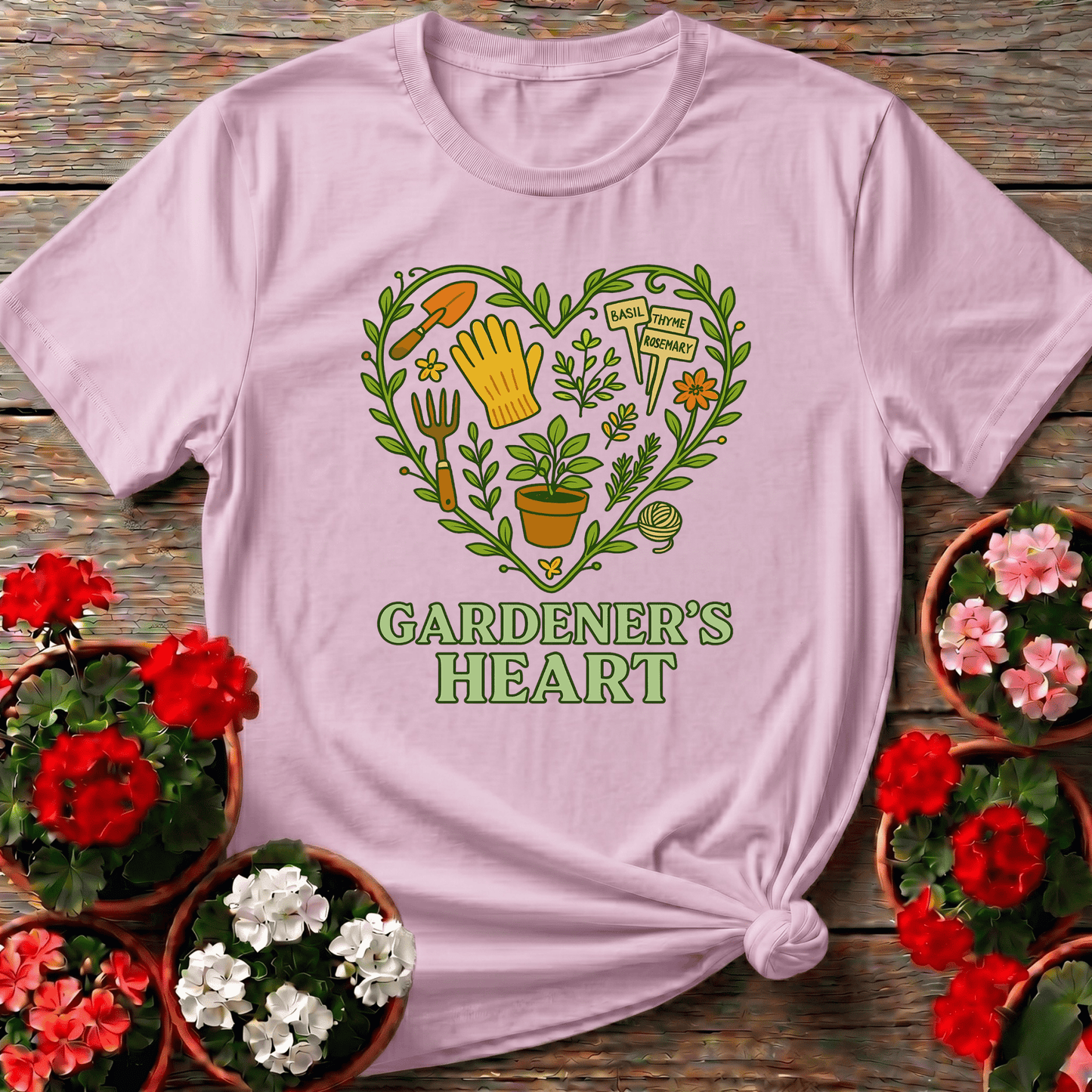 Gardener's Heart Herbal Edition Tool T-shirt - GardeningTshirts