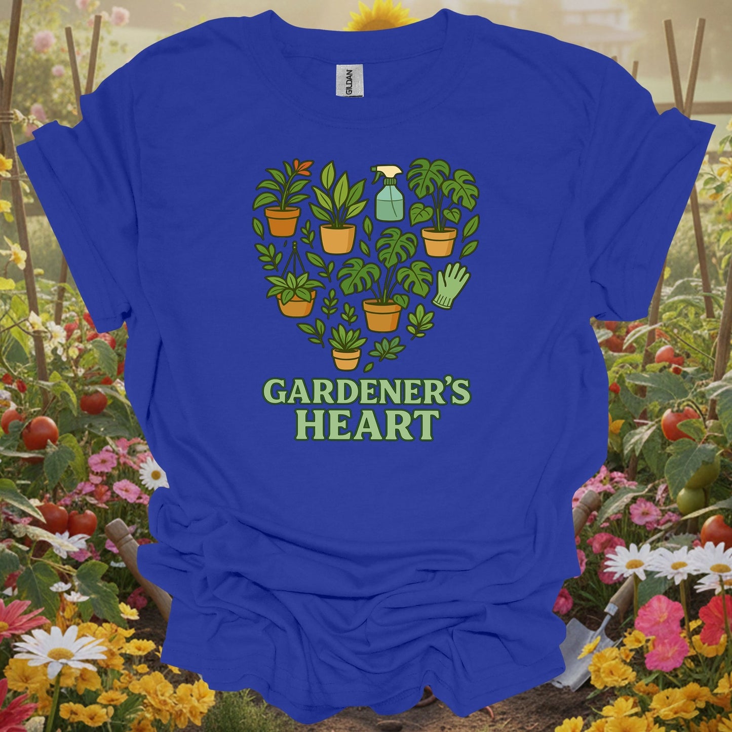 Royal tshirt showing gardener's heart houseplant edition monstera for gardening enthusiasts