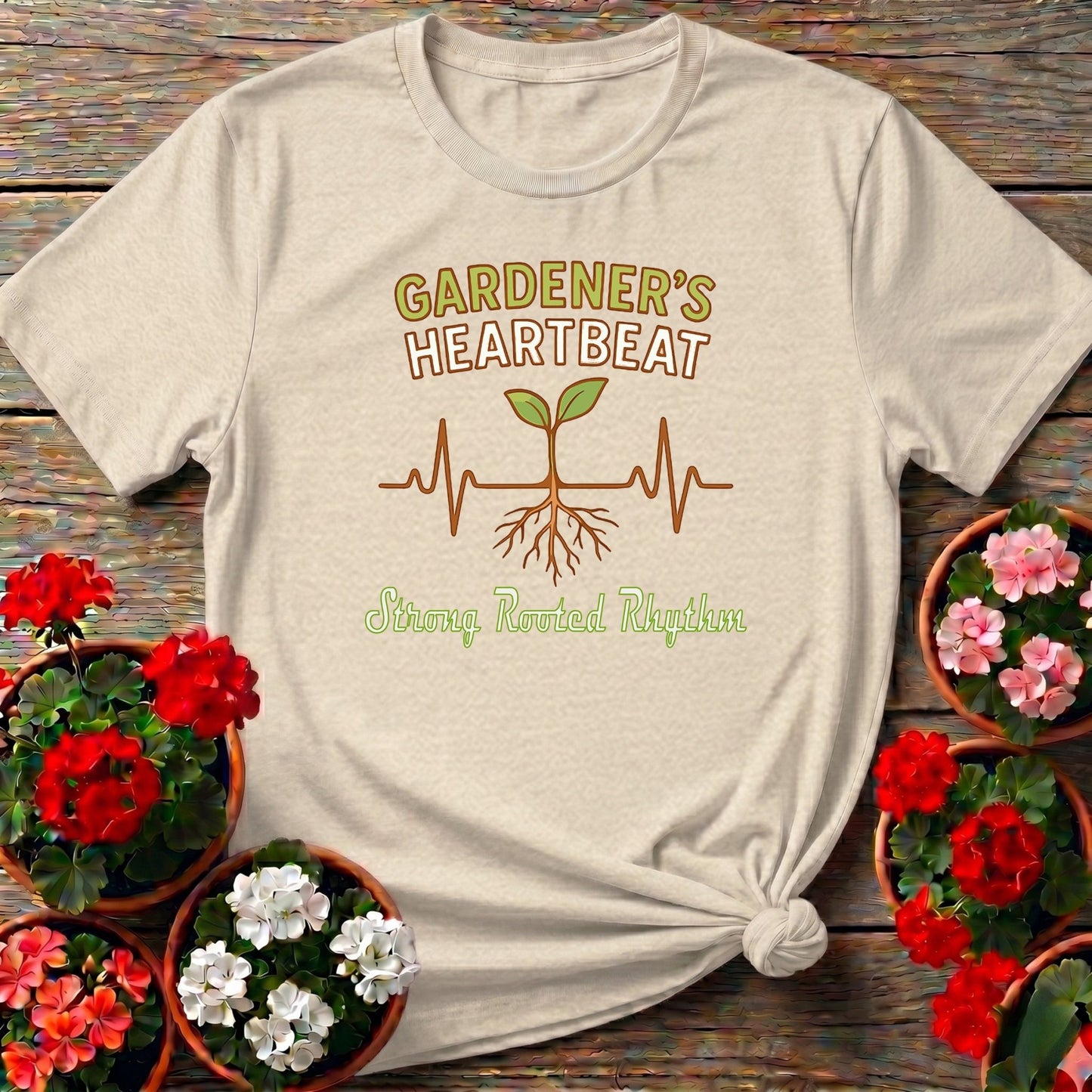 Gardeners Heartbeat Strong Rooted Gardner's Tee - GardeningTshirts
